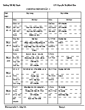 Giáo án Lớp 2 - Tuần 3 - Năm học 2014-2015 (Bản đẹp)
